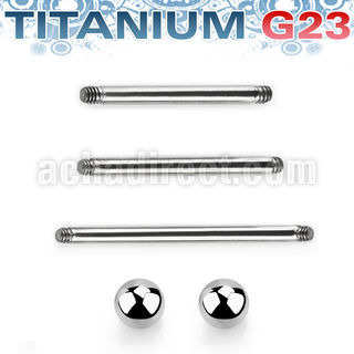 uset03 3 pcs of titanium g23 barbell bar 2 balls of 5mm