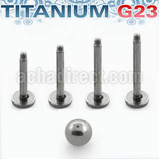 uset04 set of titanium g23 including labret posts w 3mm ball