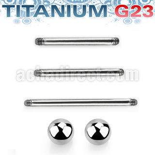 uset05 3 pcs of titanium g23 barbell bar 2 balls of 6mm