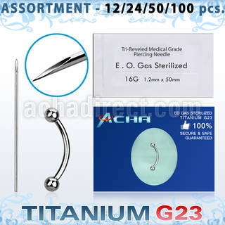 uset06 piercing kit titanium g23 eyebrow bananas needle