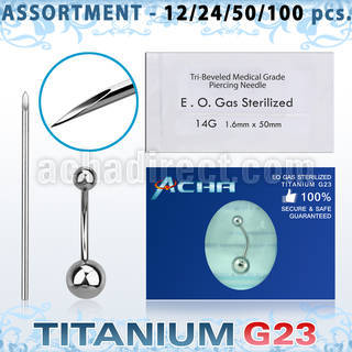 uset09 piercing kit titanium g23 belly bananas needles