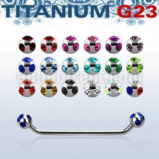 usubca barbell superficial industrial titanio g23 45 grados bolas multi cristal 5mm al por mayor