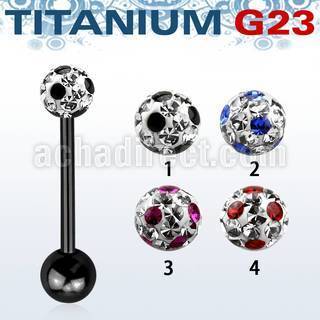utbbfr5a barbell lengua titanio g23 anodizado bola multi cristal ferido 5mm puntos bola titanio 5mm inferior distribuidor
