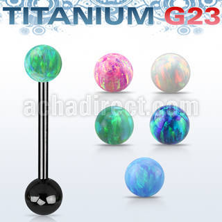 utbbop5 barbell lengua titanio g23 anodizado bola opalo 5mm bola acero liso 5mm distribuidor mayorista