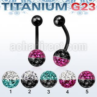 utbnfr8e anodized titanium g23 banana w 8mm 2 color ferido ball