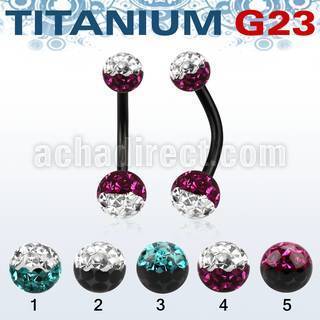 utbnfrse anodized titanium banana w 5 6mm 2 color ferido balls
