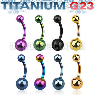 utbng anodized titanium g23 belly banana with 5 8mm ball