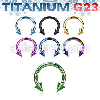 utcbecn anodized titanium g23 circular barbell with 3mm cones