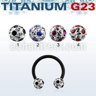 utcbfr5a anodized titanium g23 barbell w 5mm dotted balls