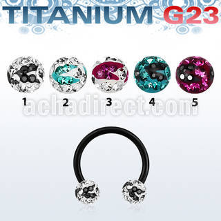 utcbfr5c barbell circular titanio g23 anodizado bolas multi cristal ferido 5mm rayas cebra distribuidor mayorista