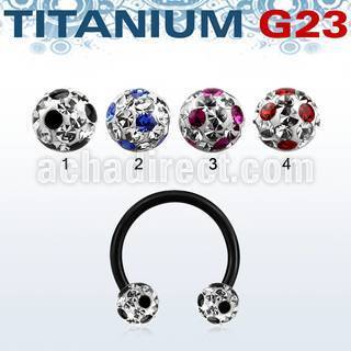 utcbfr6a barbell circular titanio g23 anodizado bolas multi cristal 6mm cion puntos mayorista