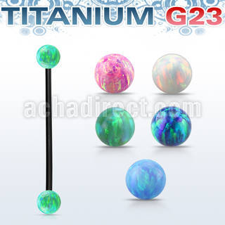 utinop5 barbell industrial titanio g23 anodizado bolas opalo 5mm al por mayor