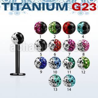 utlbfr3e labret titanio g23 anodizado bola multi cristal ferido 3mm colores distribuidor