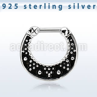 vsepfb14 septum clip plata 925 detalles negro barra cierre acero 316l distribuidor