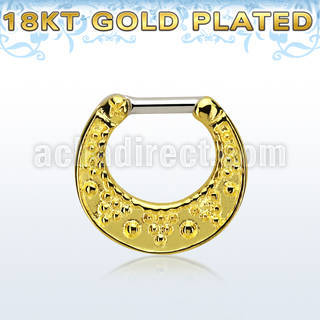 vsepfg14 septum clip plata 925 oro 18 kts barra cierre acero 316l al por mayor
