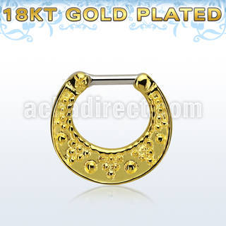vsepfg16 septum clip plata 925 oro 18 kts barra cierre acero 316l mayorista