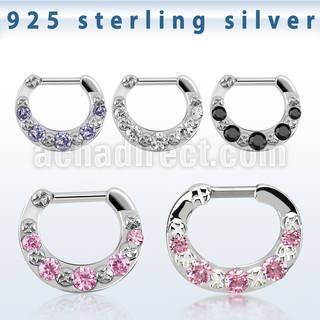 vsepg14 septum clip plata 925 barra cierre acero 316l 5 zirconia venta