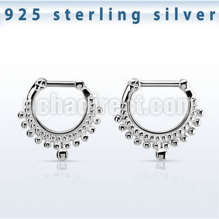 vsepm16 silver septum clicker 14g w small balls
