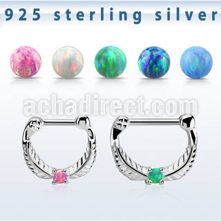 vsepp16 septum clicker plata 925 barra cierre acero 316l opalo centro  barra 14 516 6mm 8mm mayorista