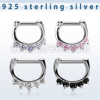 vsepq14 septum clicker plata 925 barra cierre acero 316l 1 zirconia 4 zirconia barra 14 516 6mm 8mm venta