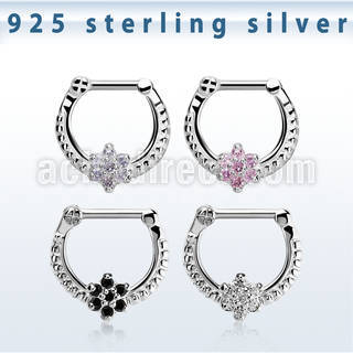 vsepr16 septum clicker plata 925 barra cierre acero 316l flor hecha zirconia barra 14 516 6mm 8mm distribuidor