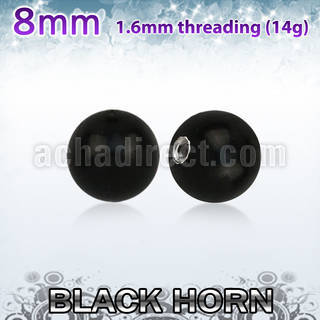 wkball8 bola cuerno negro 8mm rosca acero quirurgico al por mayor