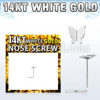 wsbt2 piercing nariz l oro blanco 14 kts 0 6mm mariposa lisa 3 5mm al por mayor