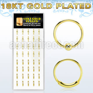 x18gnh caja display 40 aros nariz plata esterlina oro 18 kts 0 6mm 20 bola 20 aro continuo 8mm venta
