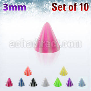 xbecn3 pack 10 conos acrilicos sombrilla playa 3mm rosca al por mayor