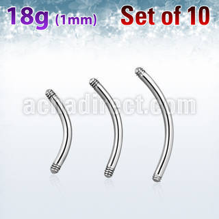 xbn18g pack 10 barras banana ceja acero quirurgico brillo espejo rosca 1 0mm distribuidor