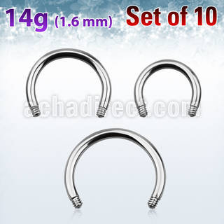xcb14g pack of polished 316l steel posts for circular barbells