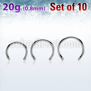 xcb20g set 10 barbell circular acero quirurgico rosca interna distribuidor