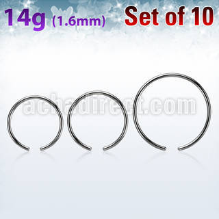 xcr14g pack w 10 pcs. 316l steel ball closure ring post  1.6mm