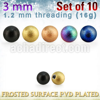 xfobt3s set w 3mm pvd plated steel ball w frosted surface 1.2mm
