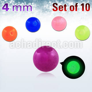 xglb4 pack 10 bolas acrilicas brillan oscuridad 4mm rosca venta
