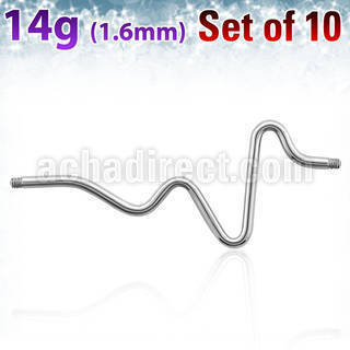 xine14g pack 10 barbell industrial corazon acero quirurgico rosca venta