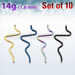 xinte14g pack 10 barras barbell industrial corazon acero 316l anodizado rosca 35mm 38mm venta