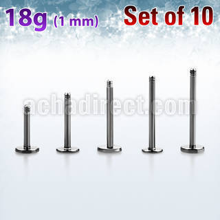 xlb18g set 10 barras labret acero quirurgico rosca 1mm al por mayor