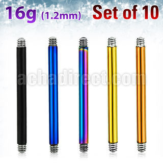 xtbb16g pack of anodized 316l steel bar posts for barbells