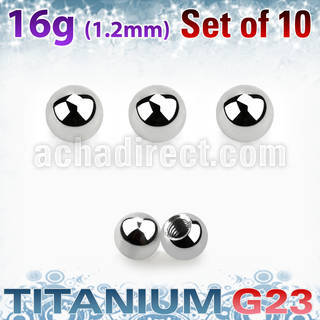 xubal25 pack 10 bolas titanio g23 brillo espejo 2 5mm rosca distribuidor mayorista