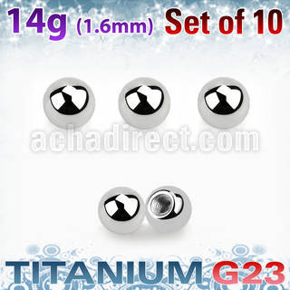 xubal3g pack 10 bolas titanio g23 brillo espejo 3mm rosca distribuidor