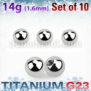 xubal5 pack 10 bolas titanio g23 brillo espejo 5mm rosca distribuidor mayorista