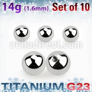 xubal6 pack 10 bolas titanio g23 brillo espejo 6mm rosca venta