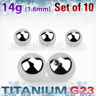 xubal8 pack 10 bolas titanio g23 brillo espejo 8mm rosca al por mayor