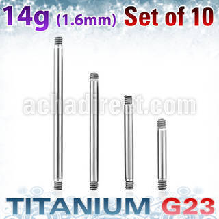 xubb14g pack 10 barras barbell titanio g23 brillo espejo mayorista