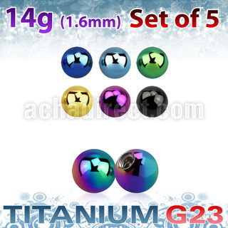 xubt3g pack of 5 pcs of 3mm anodized titanium g23 balls
