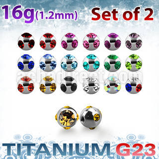 xumjb25 pack 2 bolas multi joya titanio g23 brillo espejo 2 5mm rosca distribuidor mayorista