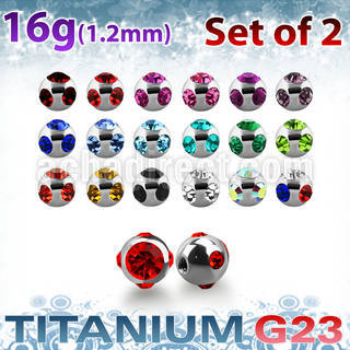 xumjb3 pack 2 bolas multi joya titanio g23 brillo espejo 3mm mayorista