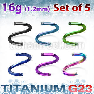 xutsp16g set 5 barras barbell circular titanio g23 anodizado 5mm rosca distribuidor