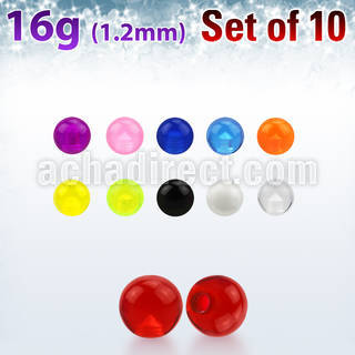 xuvb25 set 10 bolas acrilico uv 2 5mm rosca al por mayor